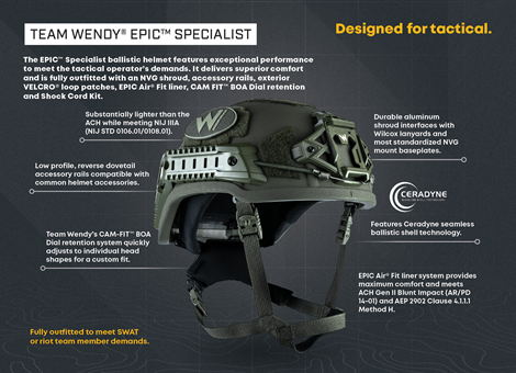 Team Wendy EPIC™ Specialist Ballistic Law Enforcement Helmet 